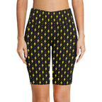 Yellow Lightning Women's Bike Shorts With Side Pockets Women's Bike Shorts comic Printed Offshore
