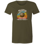 Never Forget Pluto - Womens T-shirt Army Womens T-shirt Printed In Australia Space
