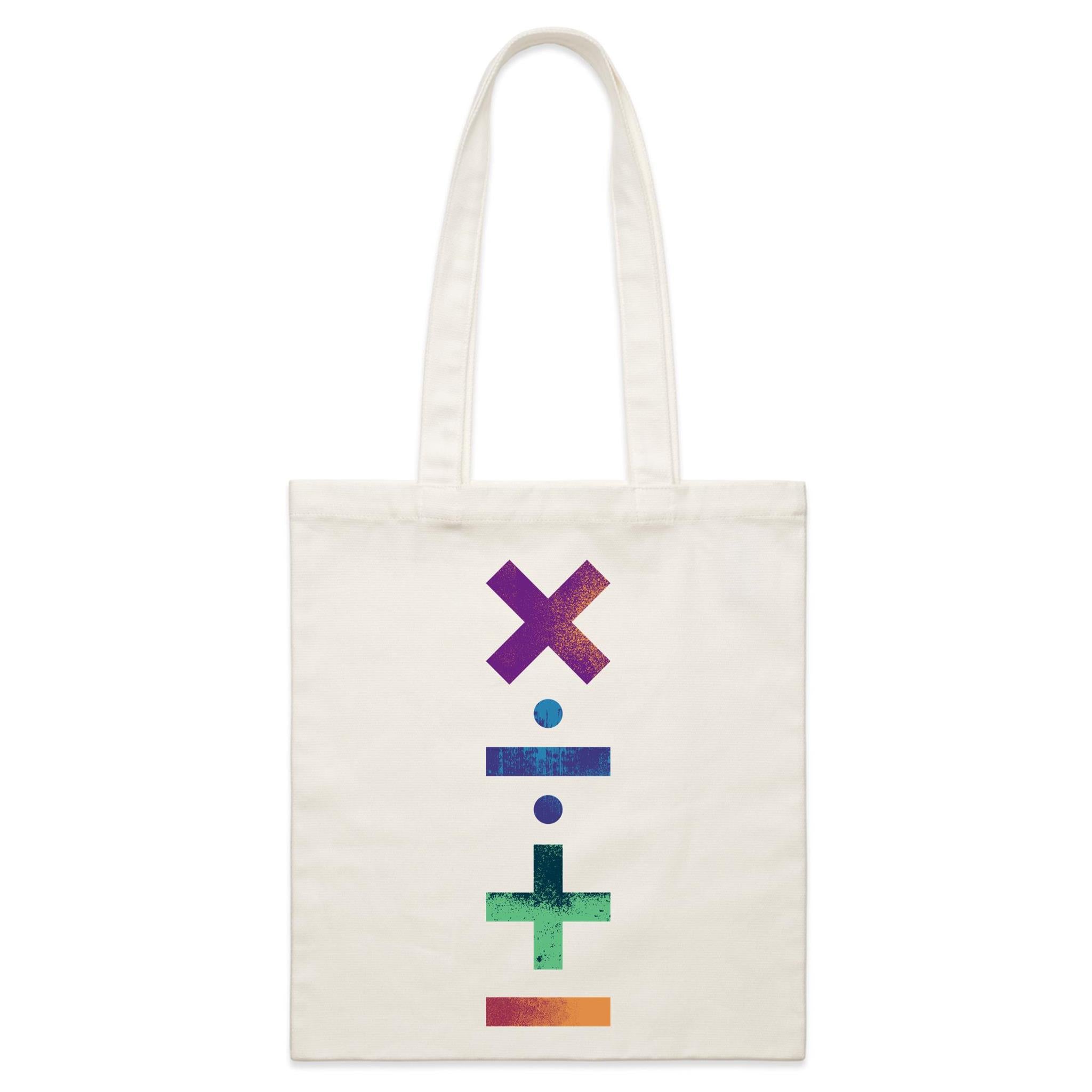 Maths Symbols - Parcel Canvas Tote Bag Default Title Small Tote Bag Maths Printed In Australia