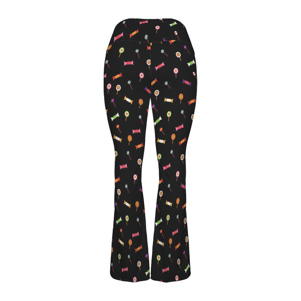 Candy High Waist Crossover Tummy Control Flare Leggings High Waist Flare Leggings Food Printed Offshore