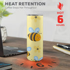 Bright Bees - 20oz Tall Skinny Tumbler with Lid and Straw