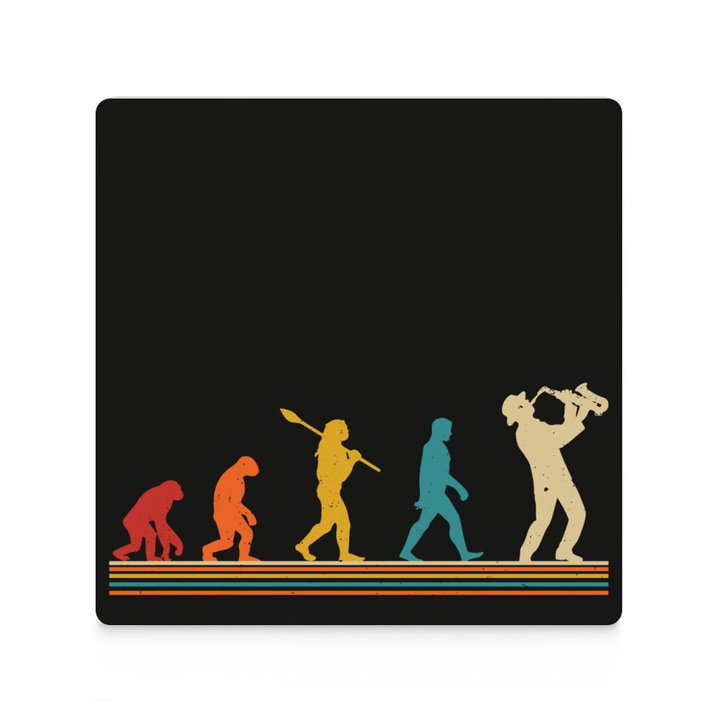 Saxophone Player Evolution - Ceramic Coasters (Square) Ceramic Coasters Music Printed Offshore