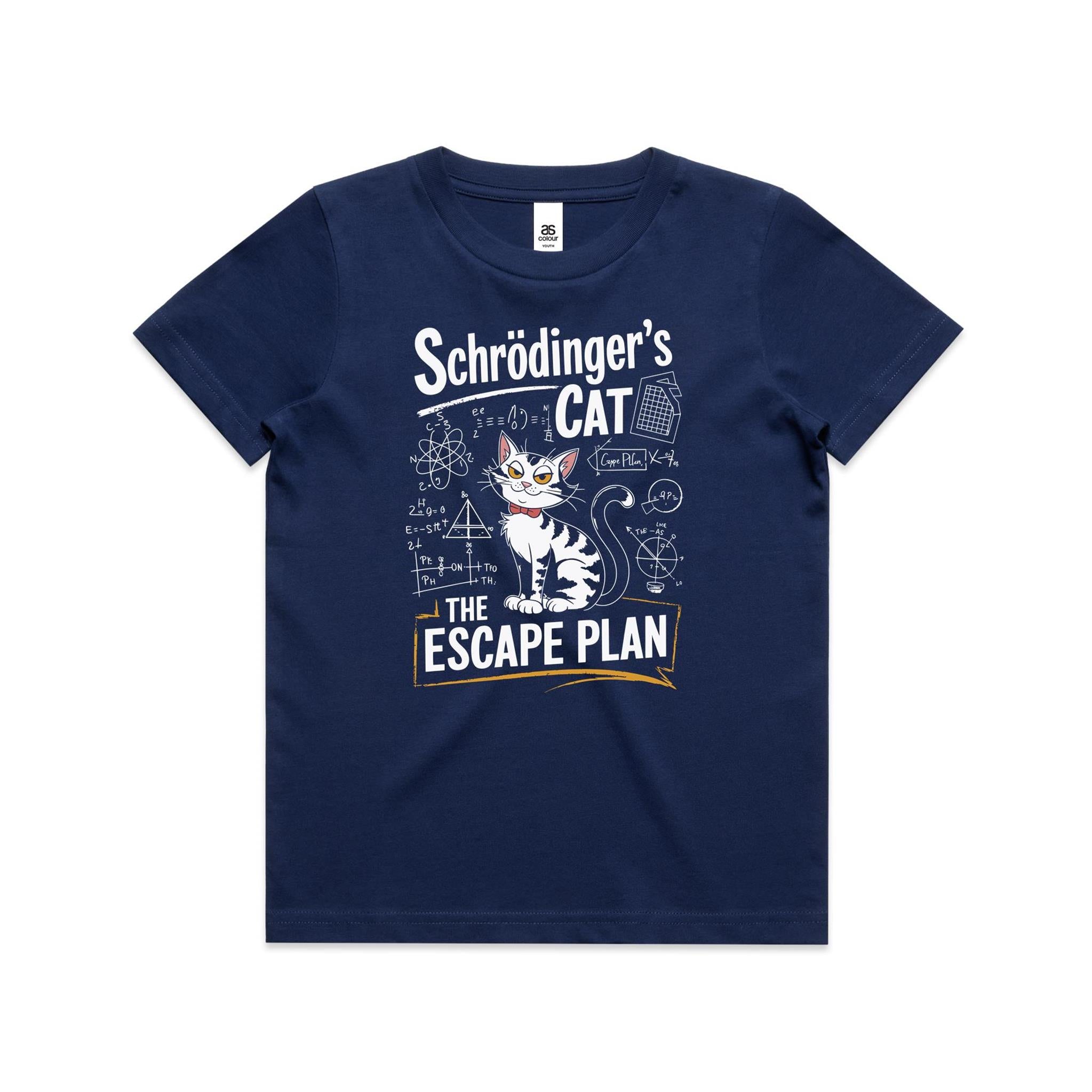 Schrodinger's Cat The Escape Plan Kids AS Colour T-shirt
