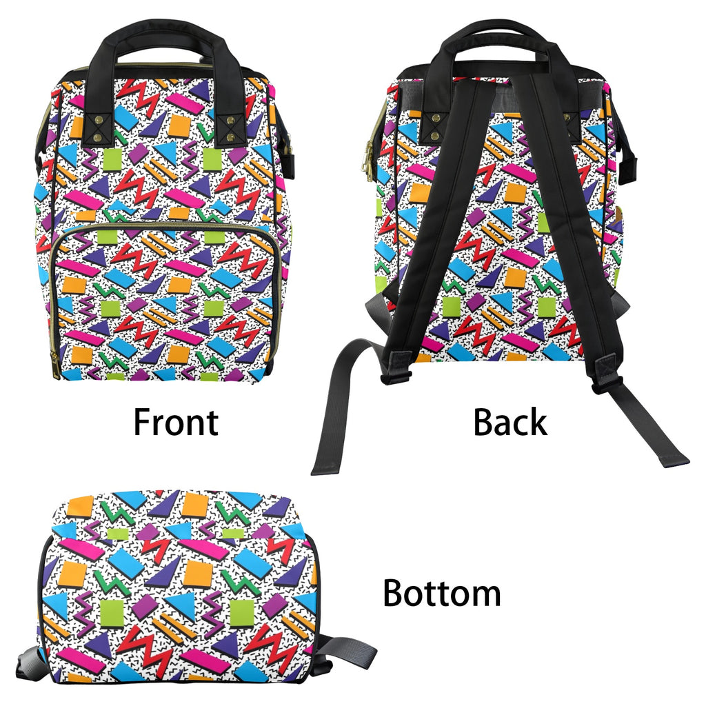 Graphic 80's Multi-Function Backpack, Nappy / Diaper Bag Multi-function Backpack, Nappy / Diaper Bag Printed Offshore Retro