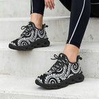 Black And White Swirl Women's Twisted Sole Sneakers