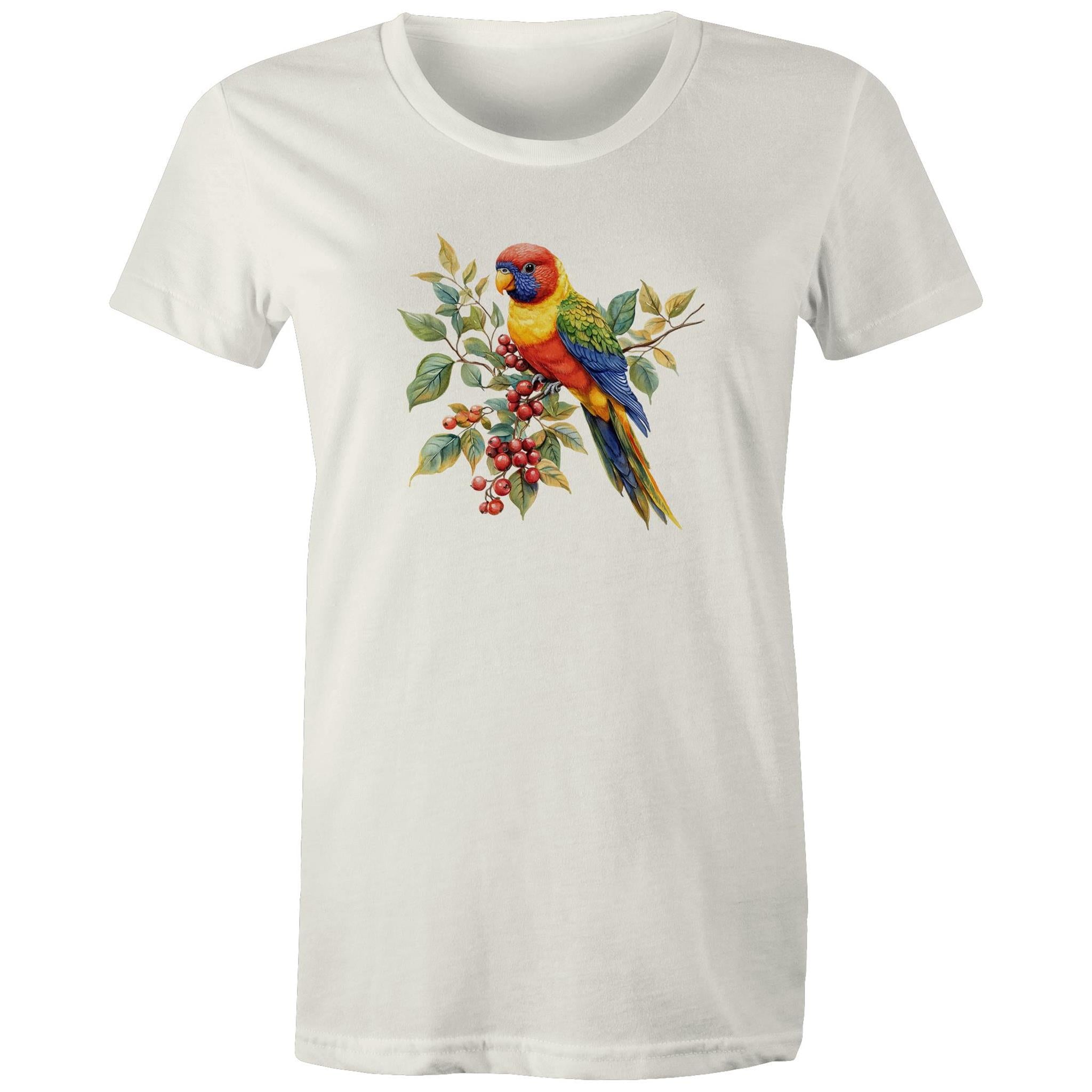 Lorikeet, Australian Birds - Womens T-shirt Natural Womens T-shirt animal Printed In Australia