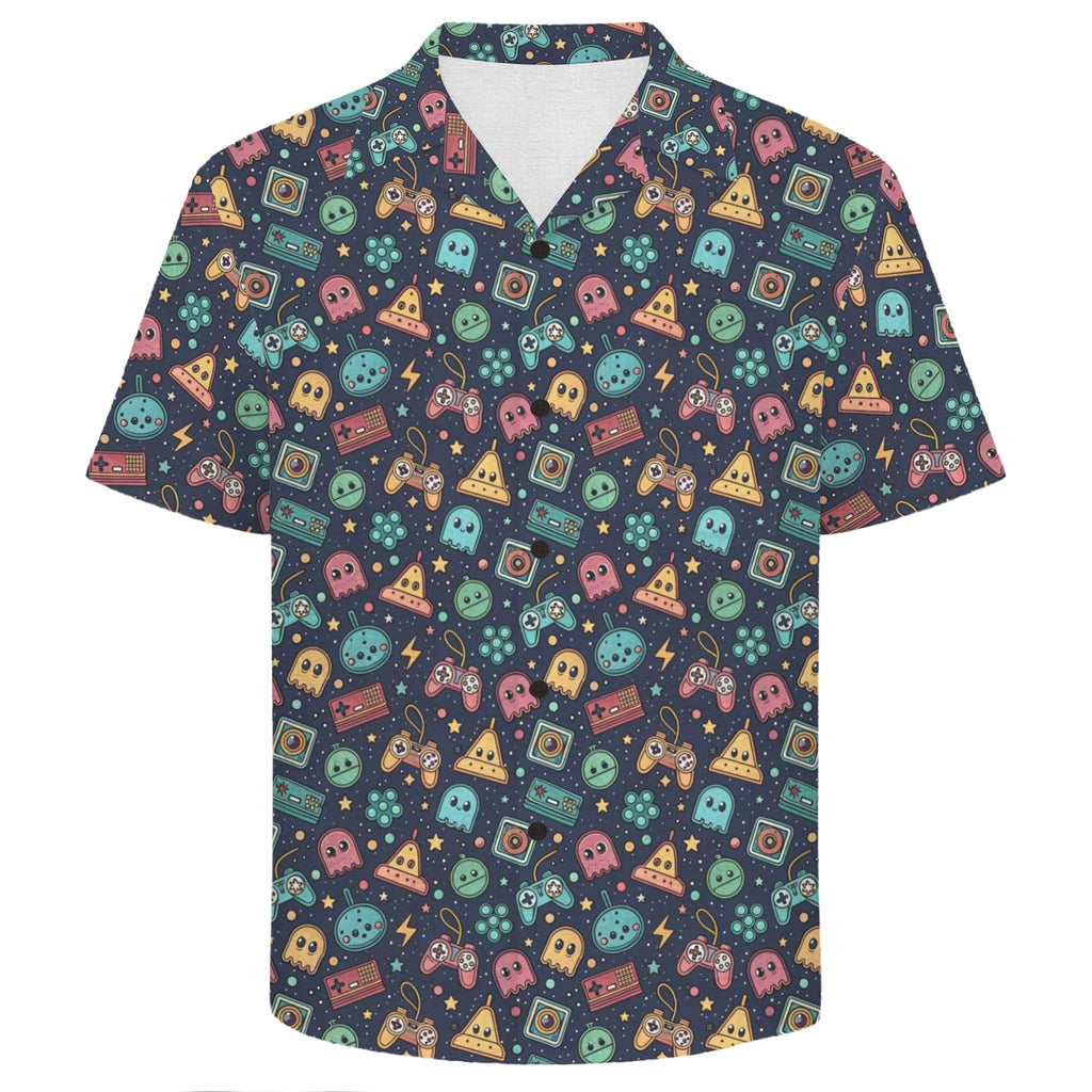 Video Game Men's Crinkle Hawaiian Shirt
