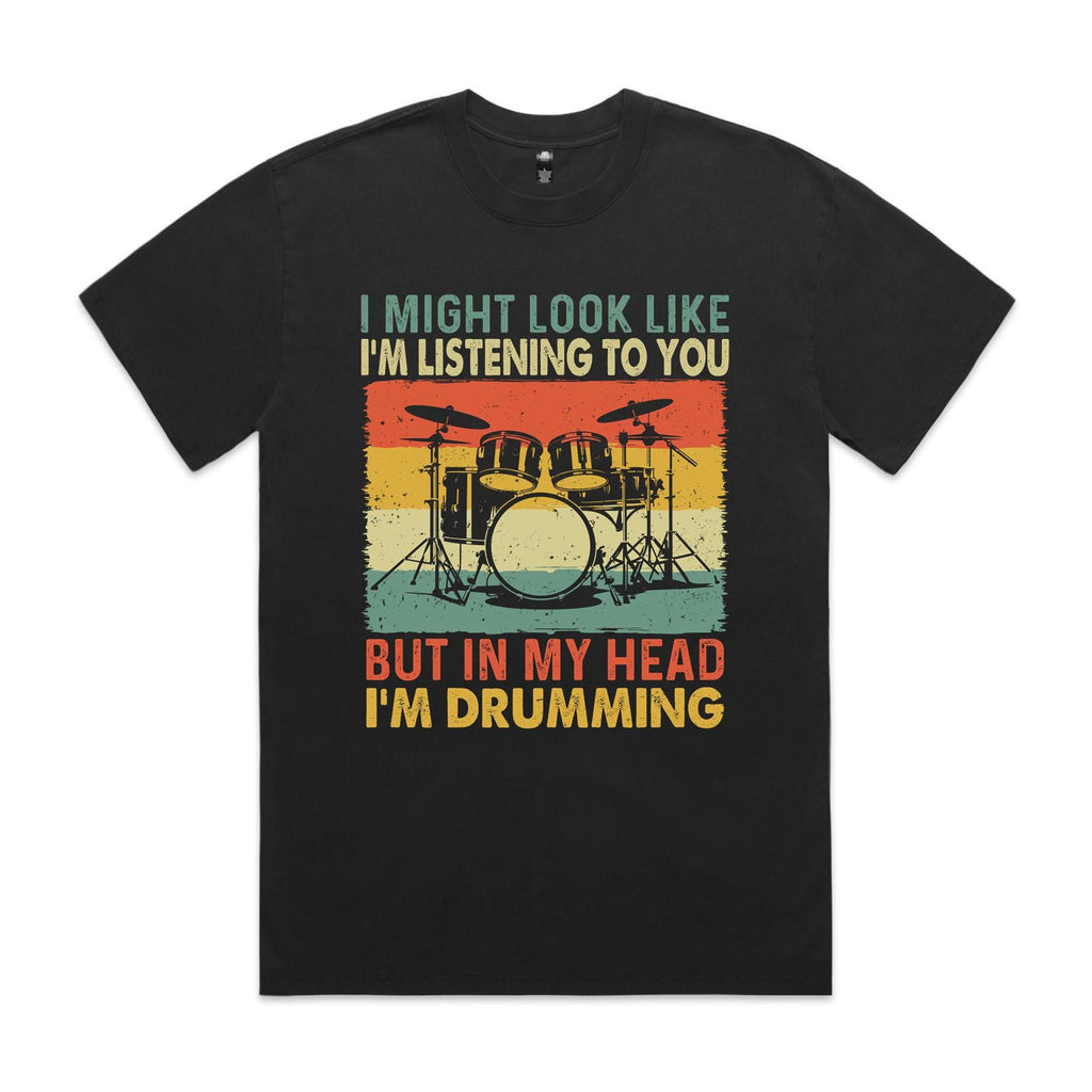 In My Head I'm Drumming - AS Colour Heavy Faded Tee