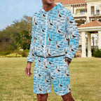 Dad Seagull Men's Lightweight Sun Hoodie & Shorts Set Men's Lightweight Sun Hoodie & Shorts animal Dad Printed Offshore