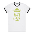 Alien Abduction AS Colour Men's AS Colour Ringer Tee White Black Ringer T-Shirt Printed In Australia Sci Fi