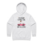 On My Way To Make Some Bad Decisions - Womens Hoodie White Marle Womens Hoodie animal Printed In Australia