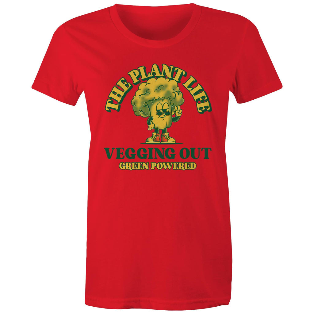 The Plant Life, Vegetarian - Womens T-shirt Red Womens T-shirt Plants Printed In Australia