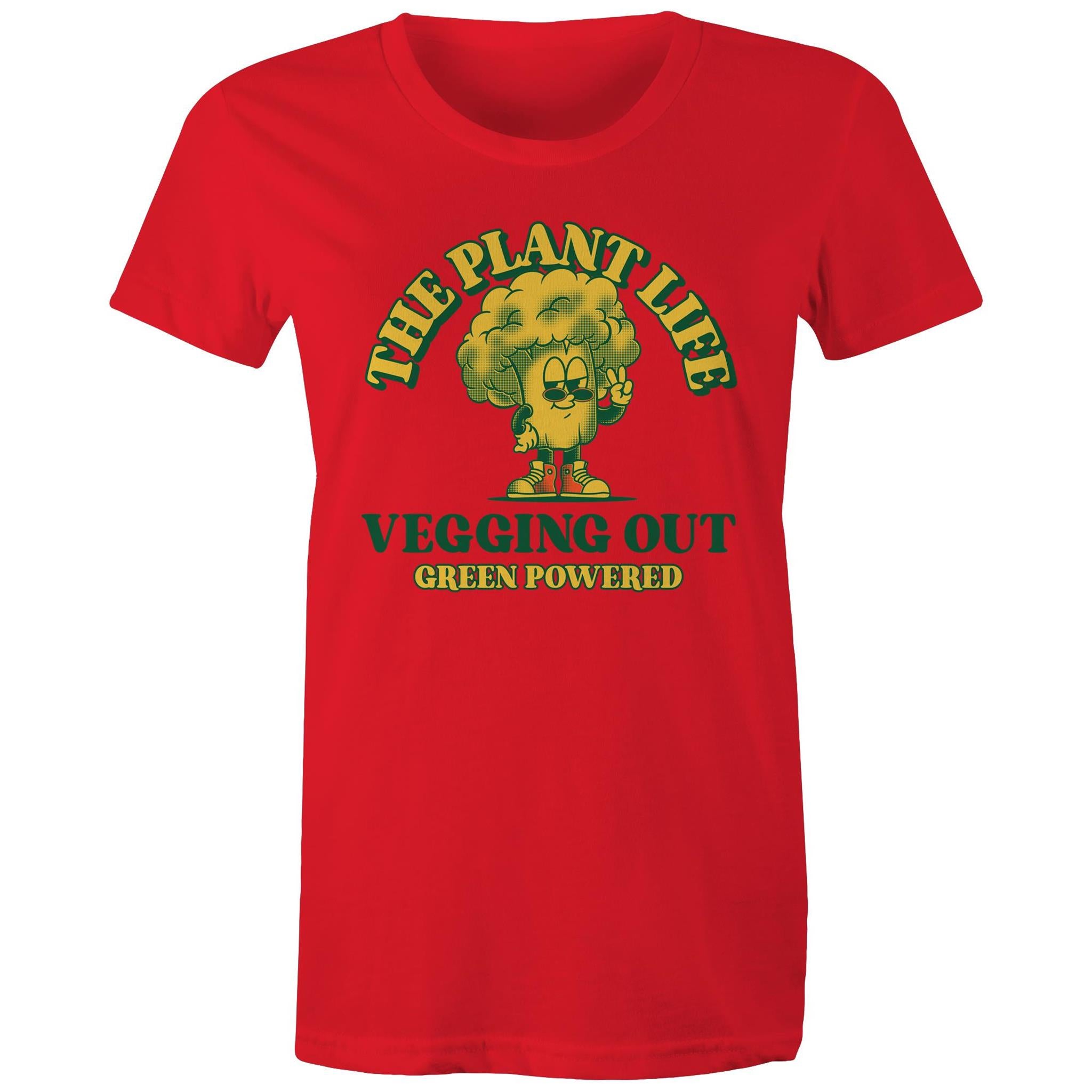 The Plant Life, Vegetarian - Womens T-shirt Red Womens T-shirt Plants Printed In Australia
