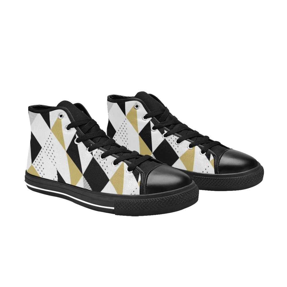 Triangles - Women's High Top Canvas Shoes