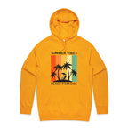Summer Vibes, Beach Paradise - Mens Hoodie Gold Mens Hoodie Printed In Australia Summer Surf
