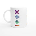 Personalise - Maths Symbols - White 11oz Ceramic Mug Ceramic White Personalised Mug customise Globally Fulfilled Maths personalise Science