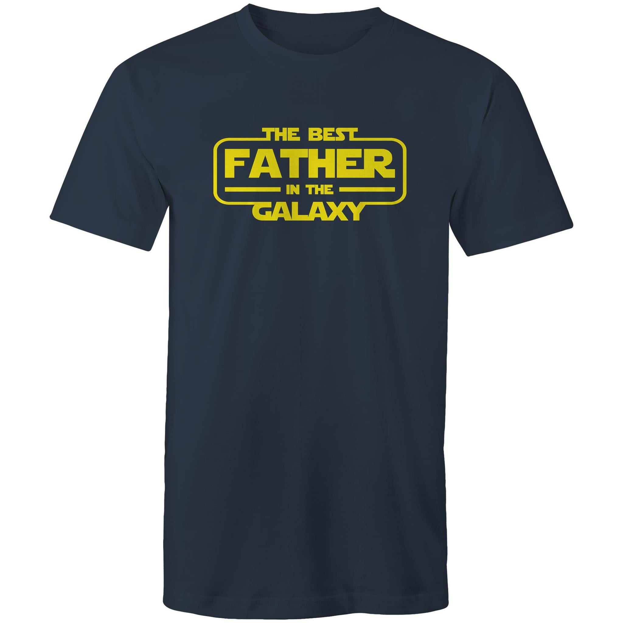 The Best Father In The Galaxy - Mens T-Shirt Navy Mens T-shirt Dad Printed In Australia