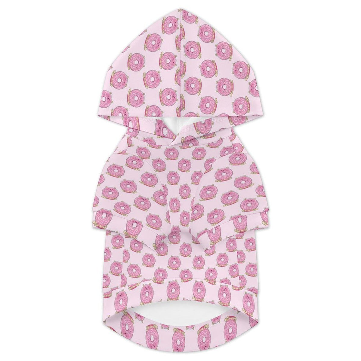Pink Cat Doughnuts Pet Hoodie (Large Size)