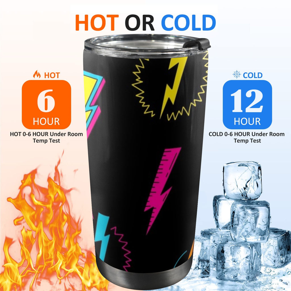 Fun Lightning - 20oz Mobile Tumbler with Lid (Black Lock) 20oz Travel Mug comic Printed Offshore