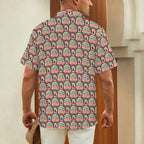 Coffee Van Men's Short Sleeve Hawaiian Shirt Men's Hawaiian Shirt (New) Coffee Printed Offshore