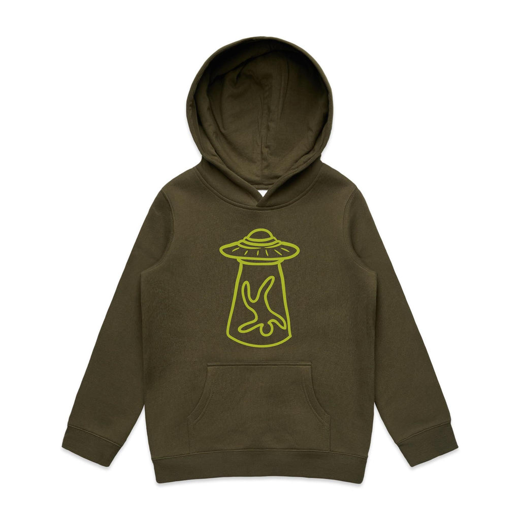 Alien Abduction, UFO - Kids Hoodie Army Kids Hoodie Printed In Australia
