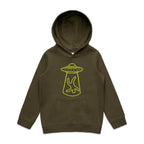 Alien Abduction, UFO - Kids Hoodie Army Kids Hoodie Printed In Australia