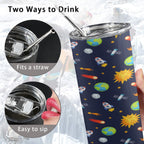 Busy Space 20oz Tall Skinny Tumbler with Lid and Straw