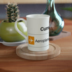 Currently On Aeroplane Mode - White 10oz Porcelain Slim Mug Porcelain Mug Globally Fulfilled
