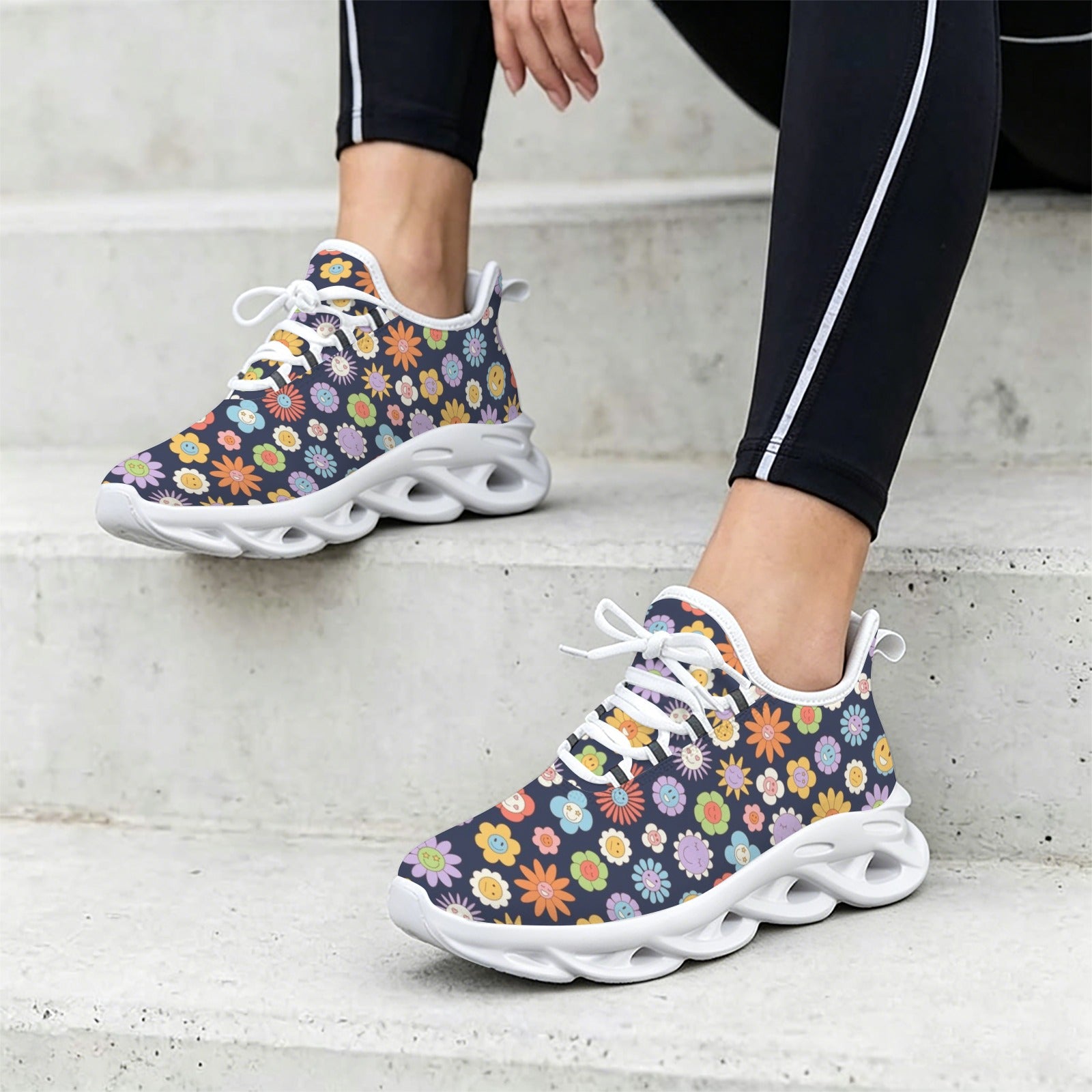 Groovy Flowers Women's Twisted Sole Sneakers