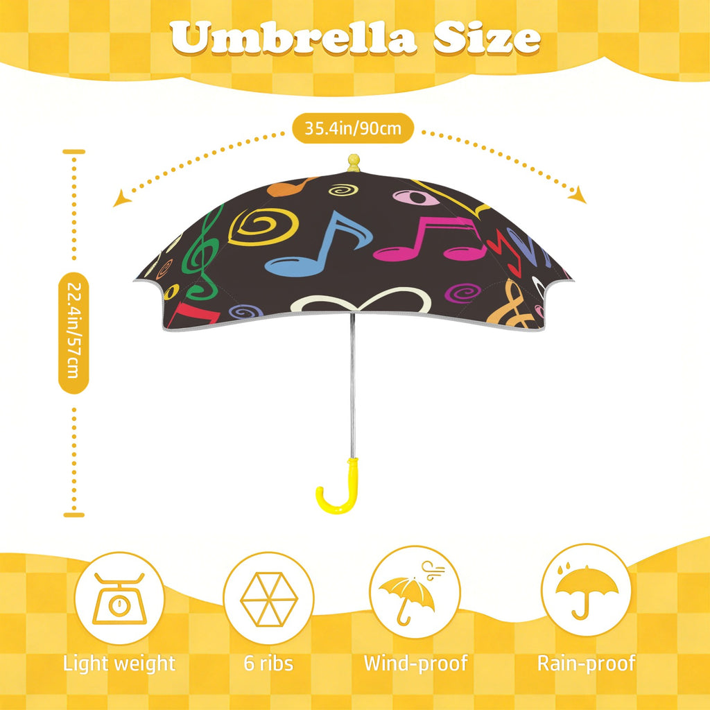 Music Love Kids Safe Round Corner Umbrella Kids Safe Round Corner Umbrella Music Printed Offshore