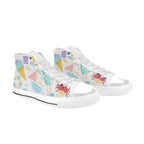 Summer Fun - Kids High Top Canvas Shoes