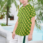 Rubber Ducks On Green Senior Kids Hawaiian Shirt