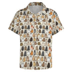 Lots Of Cats Women's Collared Pocketless Short Sleeve Shirt