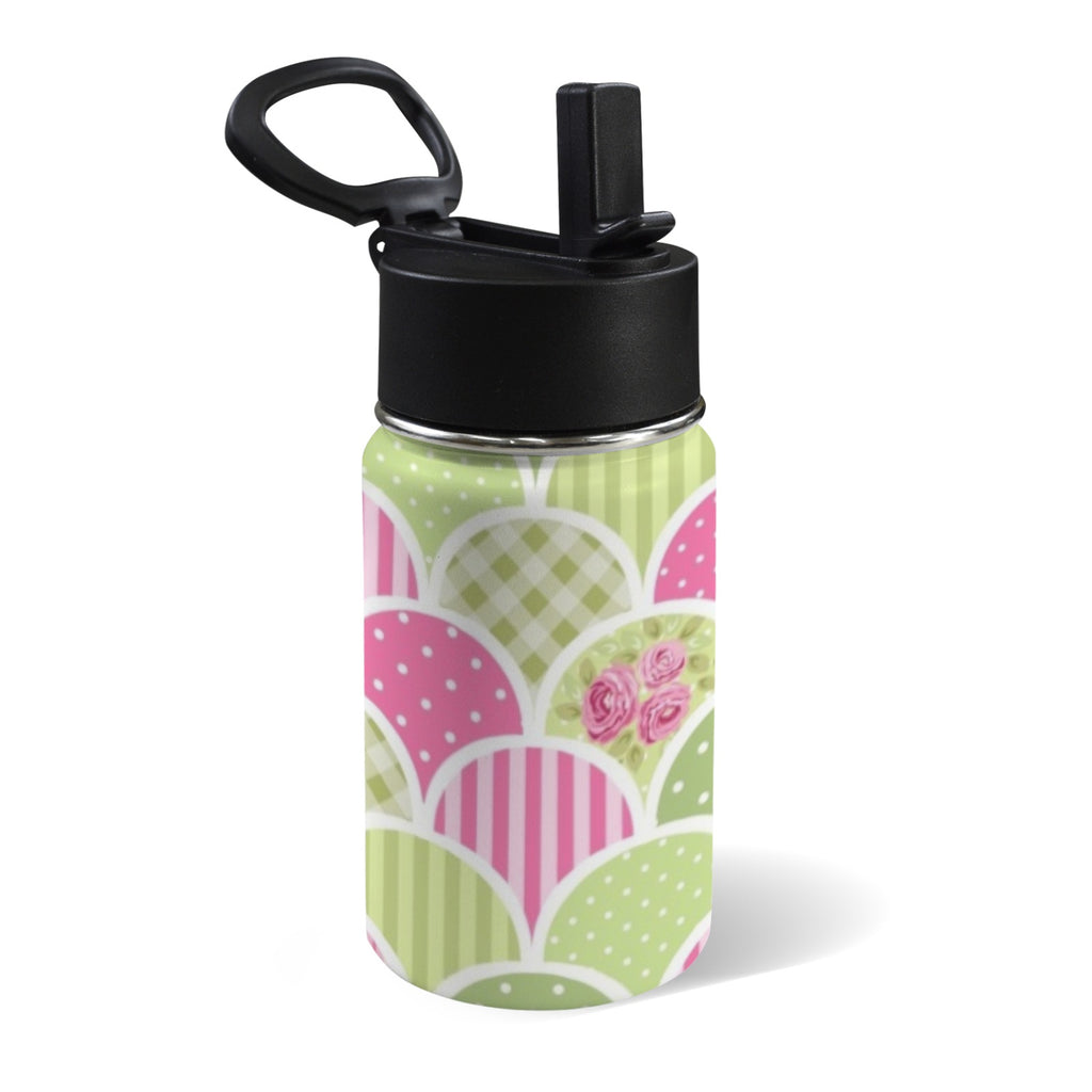 Floral Tabs 12oz Kids Water Bottle with Straw Lid