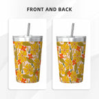 Trippy Floral Small Stainless Steel Travel Mug Cup 12oz/350ml