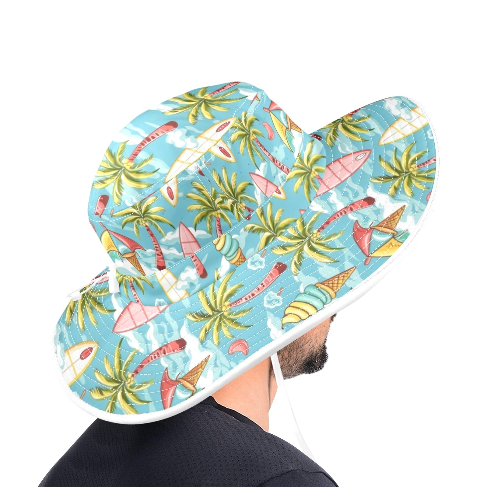Summer Surf Wide Brim Bucket Hat Wide Brim Bucket Hat Printed Offshore Surf