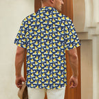 Rubber Ducks On Dark Men's Short Sleeve Hawaiian Shirt
