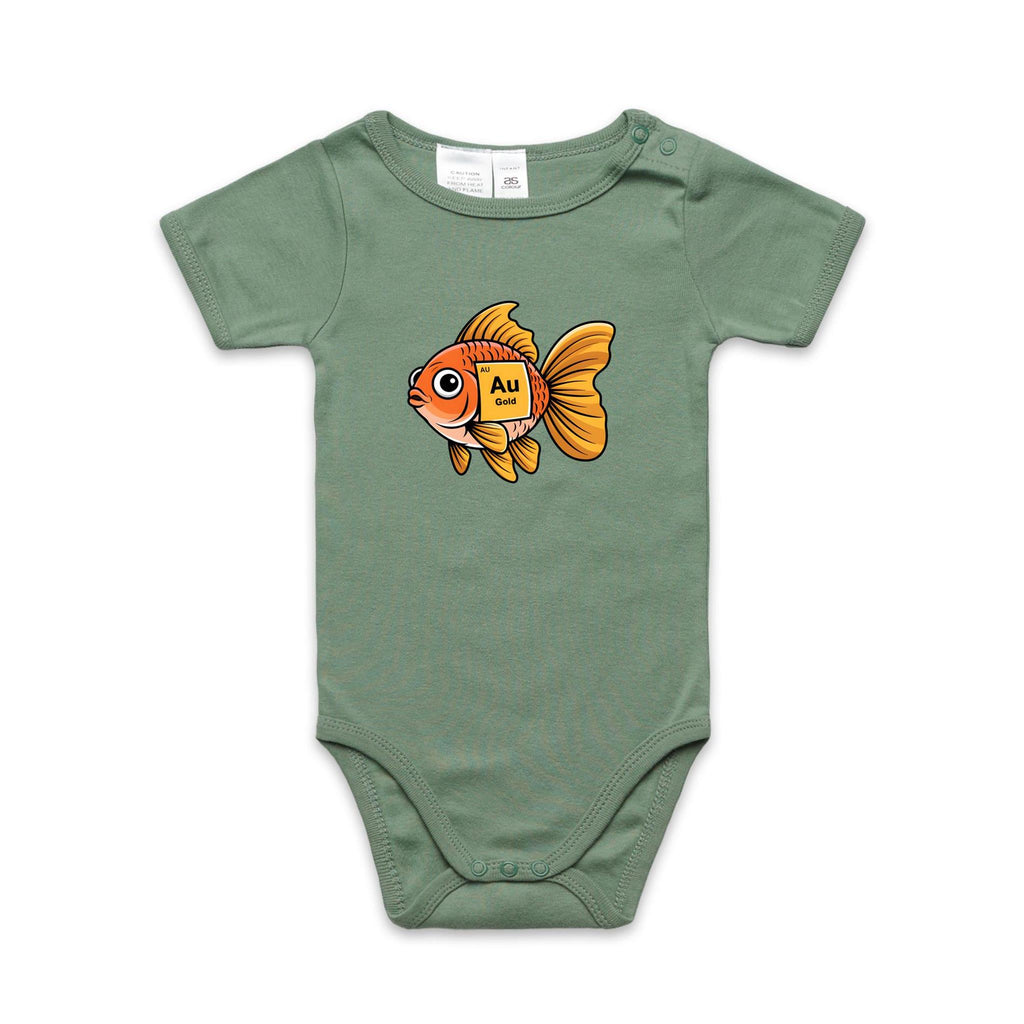 Gold Fish Periodic Table AS Colour Baby Bodysuit