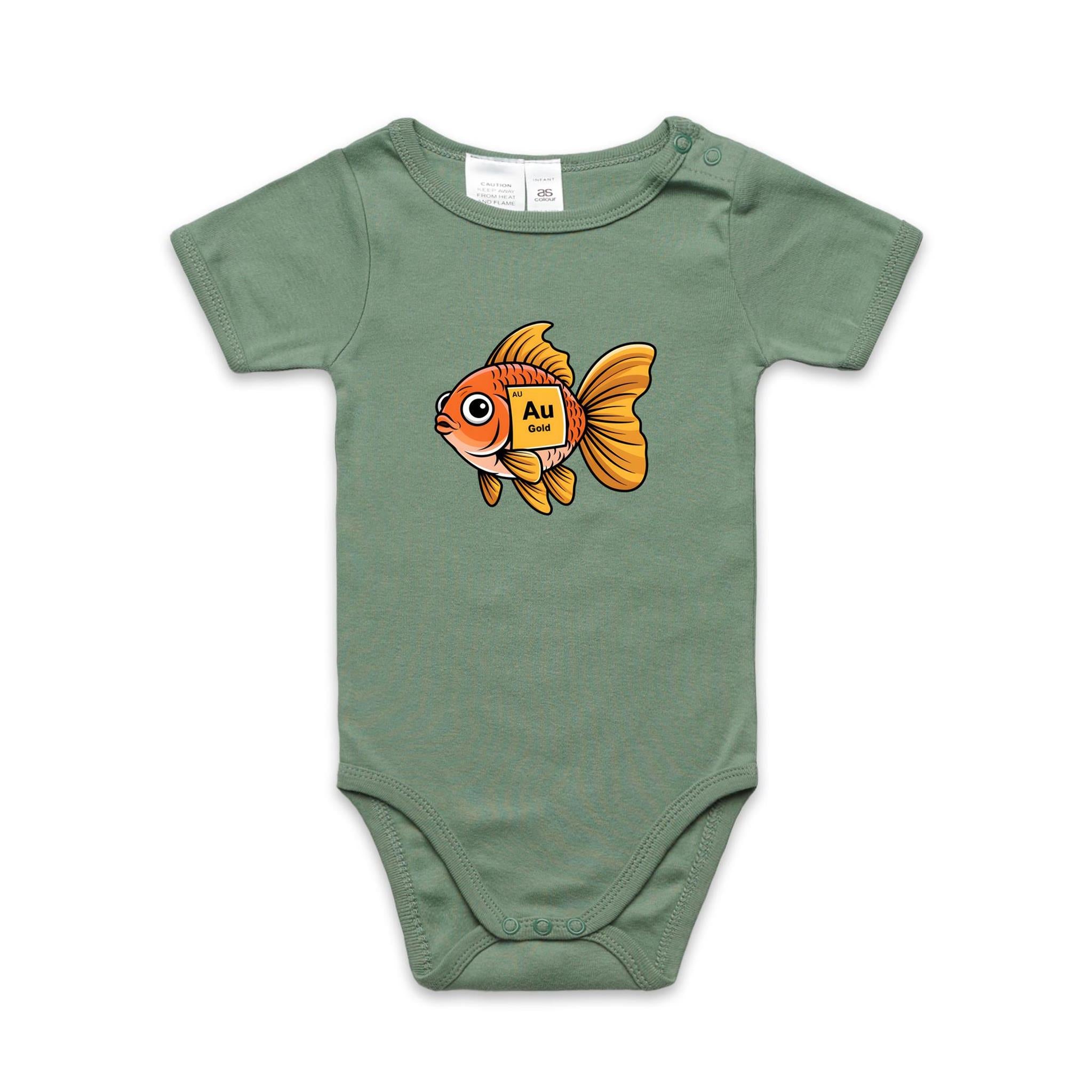 Gold Fish Periodic Table AS Colour Baby Bodysuit