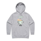 Coffee Time - Womens Hoodie Grey Marle Womens Hoodie Coffee Printed In Australia