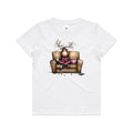 Reindeer, Christmas Movies Watching T-shirt - Kids T-shirt White Kids Christmas T-shirt Christmas Printed In Australia