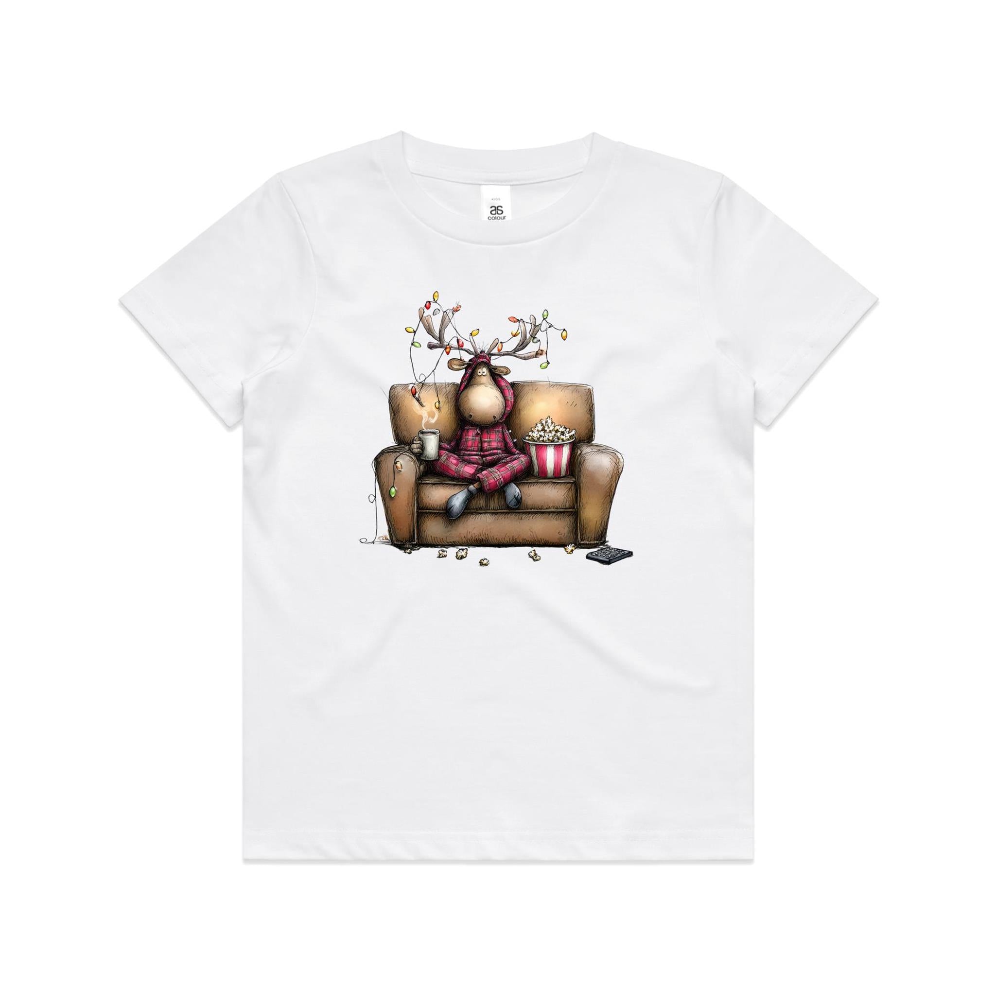 Reindeer, Christmas Movies Watching T-shirt - Kids T-shirt