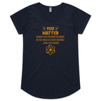 You Matter, Physics Pun Women's AS Colour Scoop Neck T-Shirt Navy Womens Scoop Neck T-shirt Printed In Australia Science