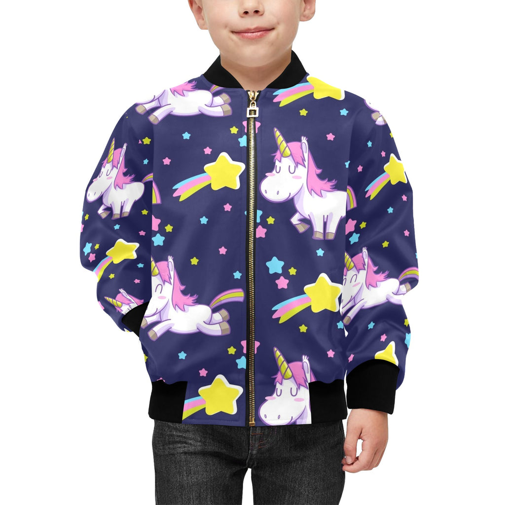 Rainbow Unicorn Kids Bomber Jacket Kids Bomber Jacket animal Printed Offshore