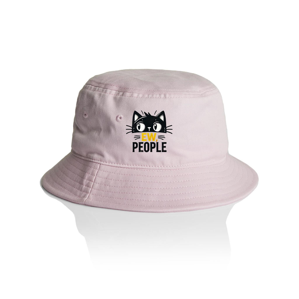 Ew People, Black Cat - AS Colour Bucket Hat Orchid One Size As Colour Bucket Hat animal Printed In Australia