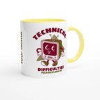 Personalised - Retro TV, Technical Difficulties - White 11oz Ceramic Mug with Colour Inside Personalised 11oz Mug customise Globally Fulfilled personalise Retro Tech
