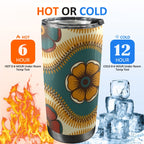 Vintage Floral - 20oz Mobile Tumbler with Lid (Black Lock) 20oz Travel Mug Printed Offshore Retro