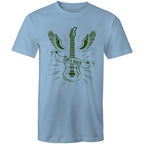 Let's Rock, Guitar - Mens T-Shirt Carolina Blue Mens T-shirt Music Printed In Australia