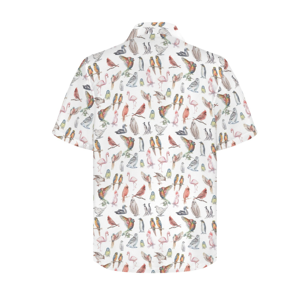 Birds Of A Feather Men's Short Sleeve Hawaiian Shirt Men's Hawaiian Shirt (New) animal Birds Printed Offshore