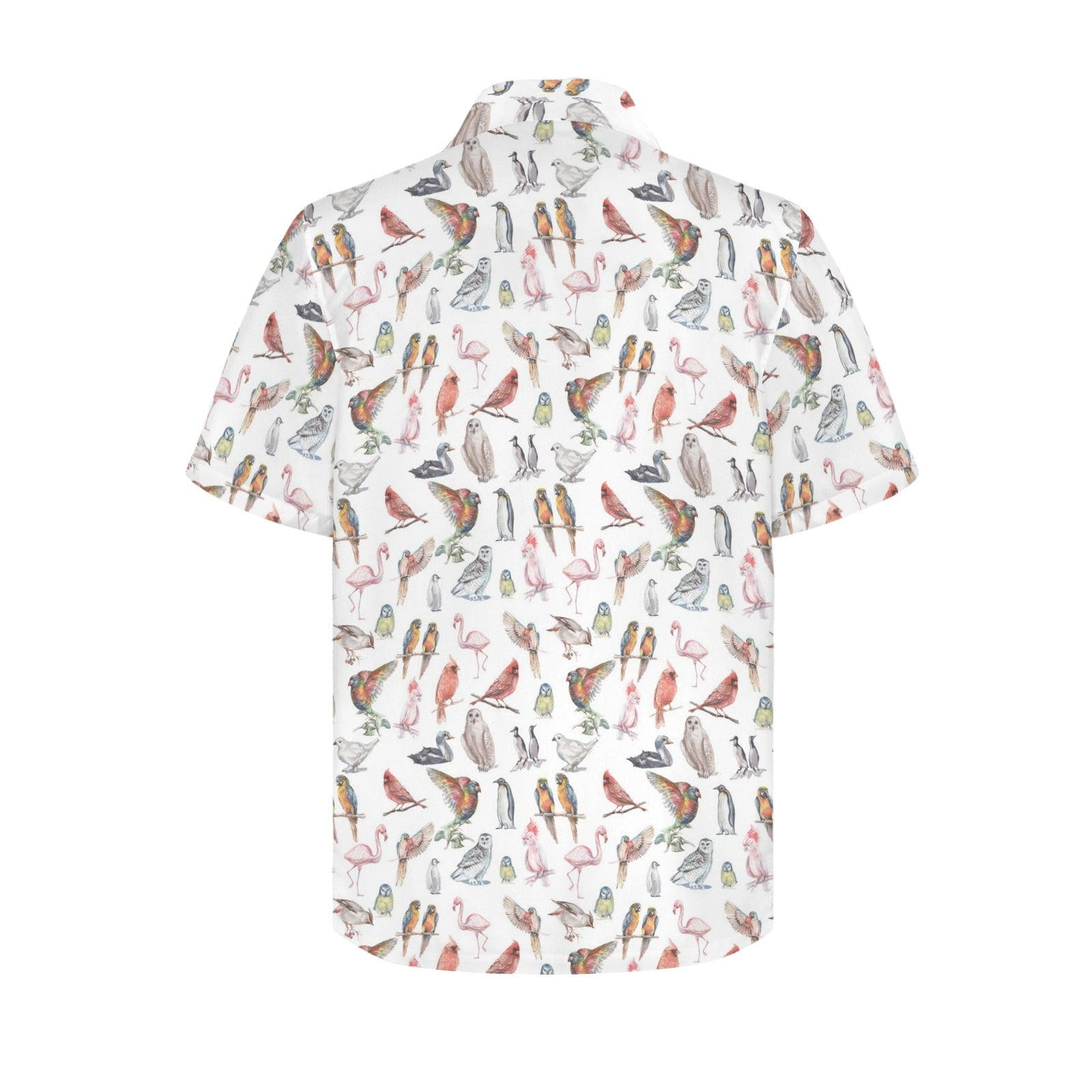 Birds Of A Feather Men's Short Sleeve Hawaiian Shirt Men's Hawaiian Shirt (New) animal Birds Printed Offshore